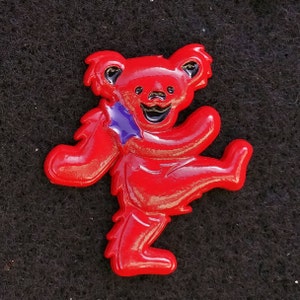 Red Grateful Dead 3D Dancing Bear Pin -Officially Licensed Grateful Dead Lapel Hat Pins