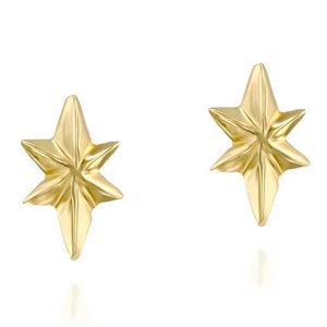 14k Gold North Star Earrings For Women, Dainty Celestial Earrings, Christmas Gifts, Small Geometric Stud Earrings, Minimalist Boho Earrings