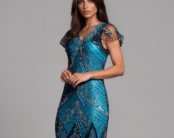 1920s Sequin Gatsby Dress: Art Deco Evening Gown - Etsy
