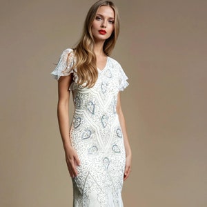 Molly – Elegant 1920s Gatsby Wedding Dress | Vintage-Inspired Beaded Bridal Gown | Art Deco Roaring Twenties Style | Downton Abbey Dress