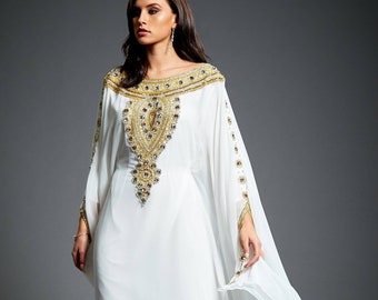 Abaya Kaftan Dress, Arabic Goddess Wedding Dress, Gold Embellished Caftan Dress, Kaftan Maxi Dress, Dubai Kaftan, Plus Size Kaftan, S-4XL