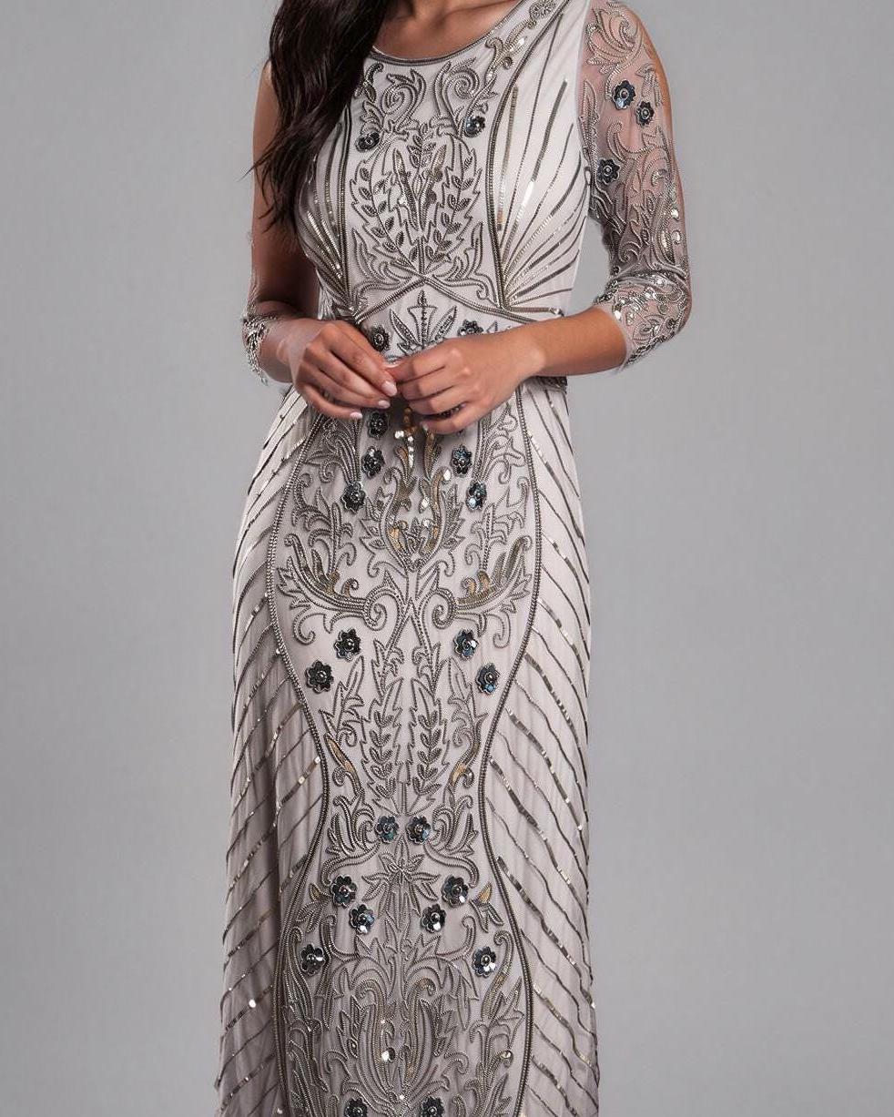Audrey Grey 1920s Gatsby Dress – Vintage Style Beaded Flapper Gown, Art ...