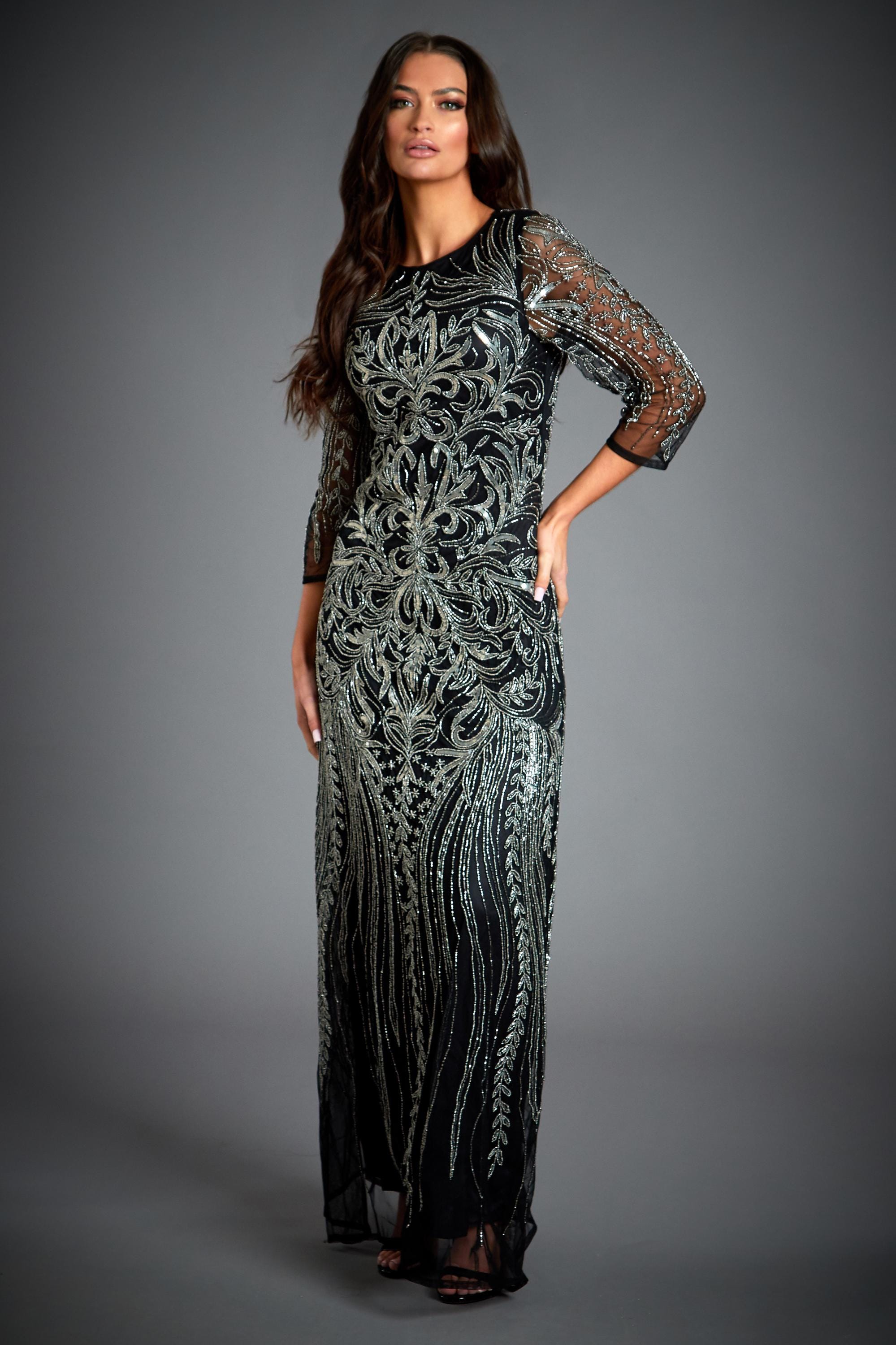 glass beaded fringe dress Beaded Fringe Sleeveless Mermaid Dress by Ladivine CD866 main image 0
