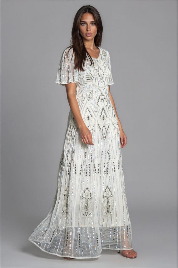 bridal short dress Lace Embellished White Mini Wedding Dress Alisa With Square Neck main image 1