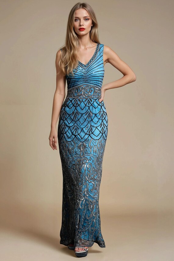 eva blue vintage dress Eva