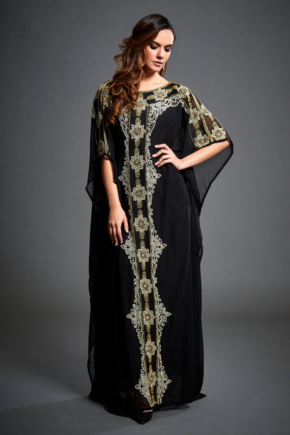 black and gold caftan