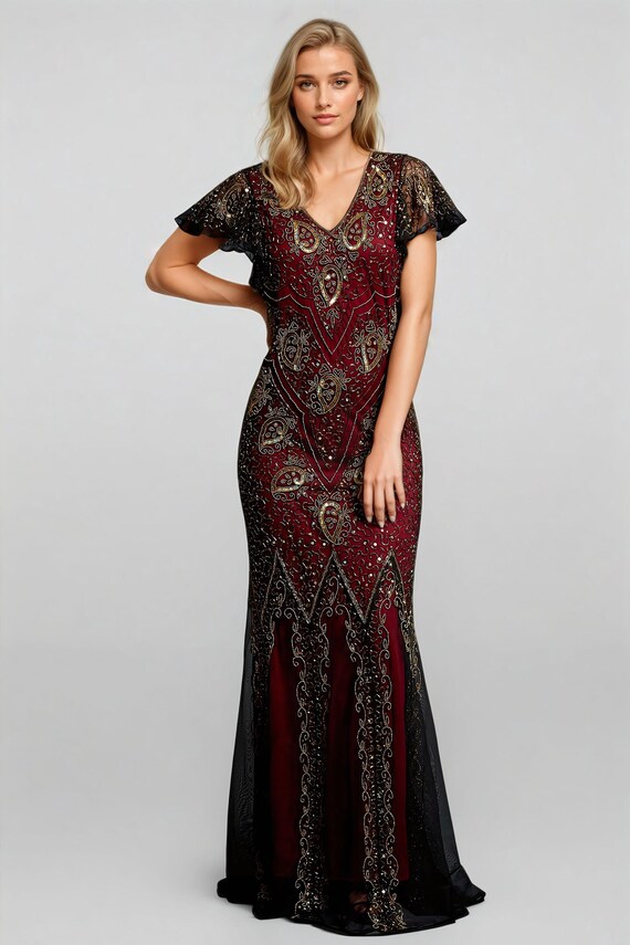 Plus size beaded evening gowns sale