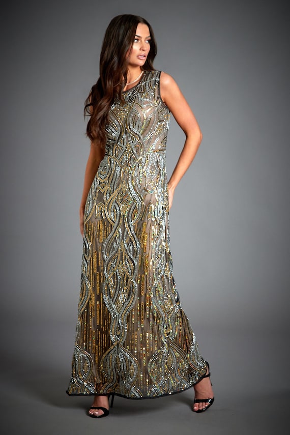 Clara 1920s Gatsby Dress - Art Deco Beaded Flapper Dress | Vintage Inspired Evening Dress | Brown Wedding Guest Outfit | Jazz Age Dress Clara 1920s Gatsby Dress - Art Deco Beaded Flapper Dress | Vintage Inspired Evening Dress | Brown Wedding Guest Outfit | Jazz Age Dress