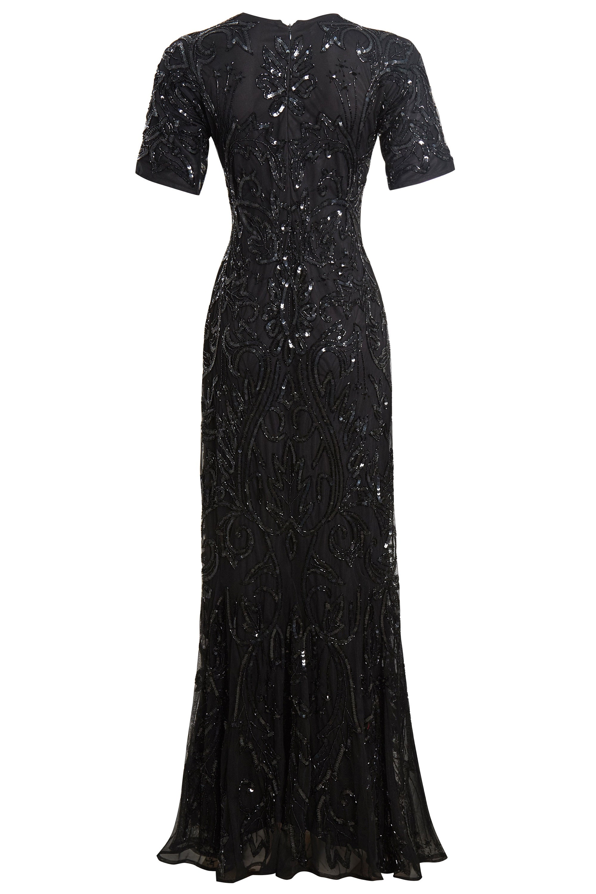 Lilly Black Embellished Maxi Dress 1920s Gatsby Inspired - Etsy UK