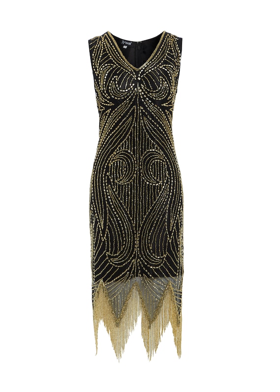 Blanche Gold verziert Prom Kleid, große Gatsby Stil der 1920er, Flapper Hochzeitskleid, Charleston-Abend-Party-Kleid, Plus Größe Kleid XL-3XL Blanche Gold verziert Prom Kleid, große Gatsby Stil der 1920er, Flapper Hochzeitskleid, Charleston-Abend-Party-Kleid, Plus Größe Kleid XL-3XL