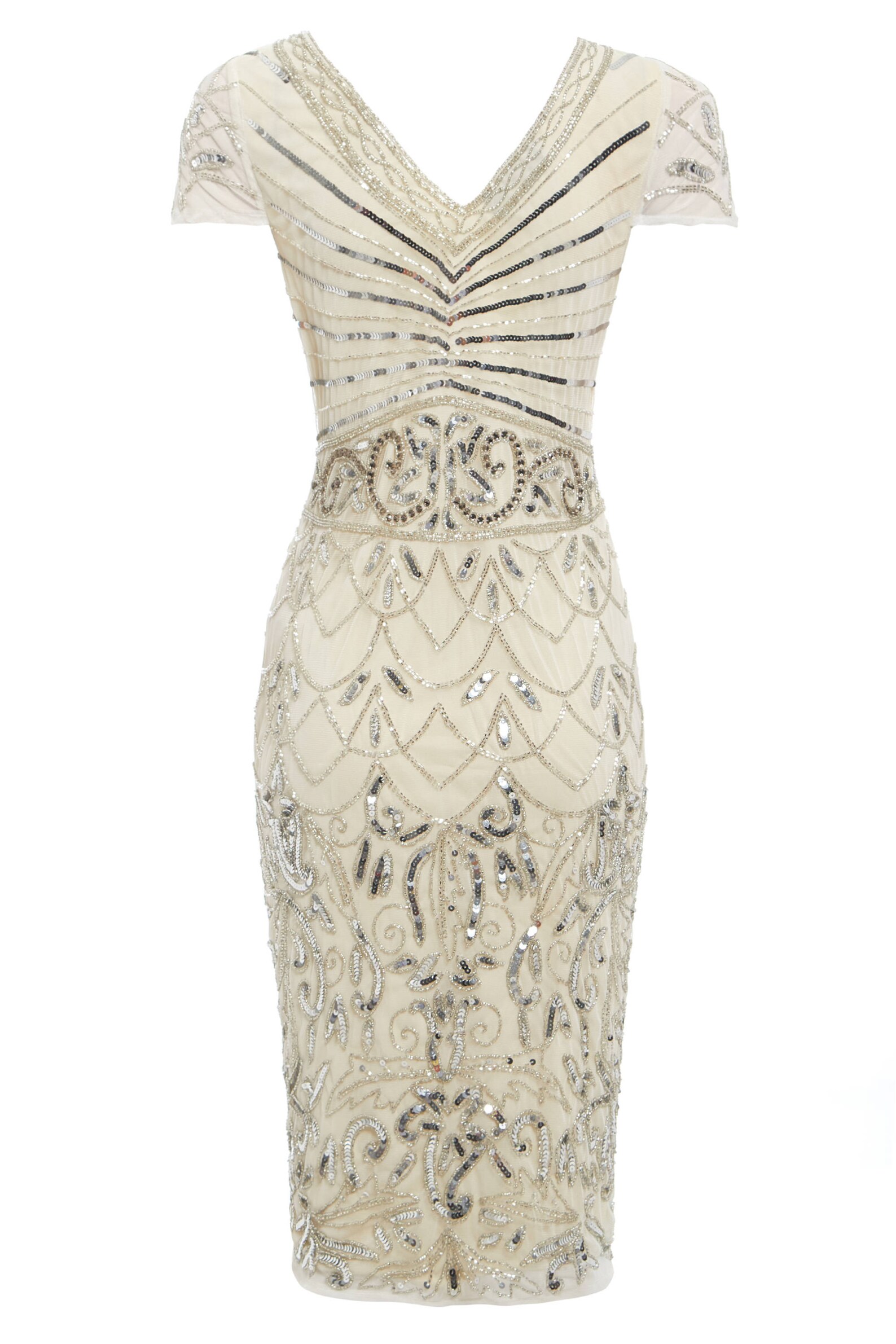 Silvia off White Flapper Dress, 1920s Great Gatsby Inspired, Art Deco ...