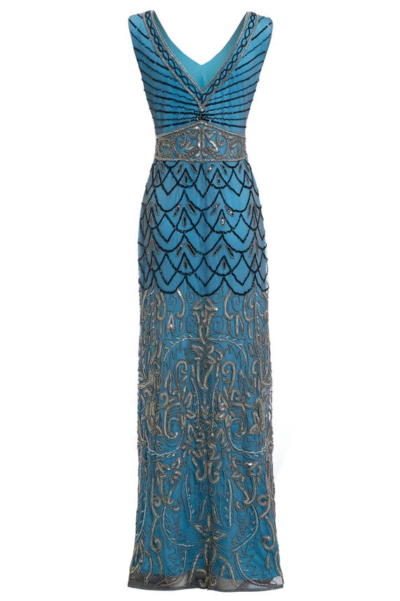 eva blue vintage dress Sharks V-Neck Dress by Eva Rose – Modern Millie