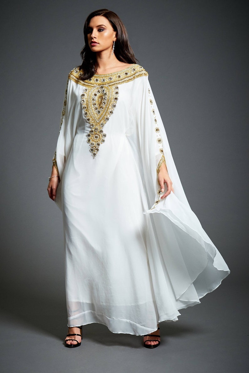 Amira Abaya Caftan, Gold Embellished Kaftan Dress, Kaftan Maxi Dress, Dubai Kaftan, Gold Beaded Wedding Bridal Gown, Plus Size Dress, S-4XL 