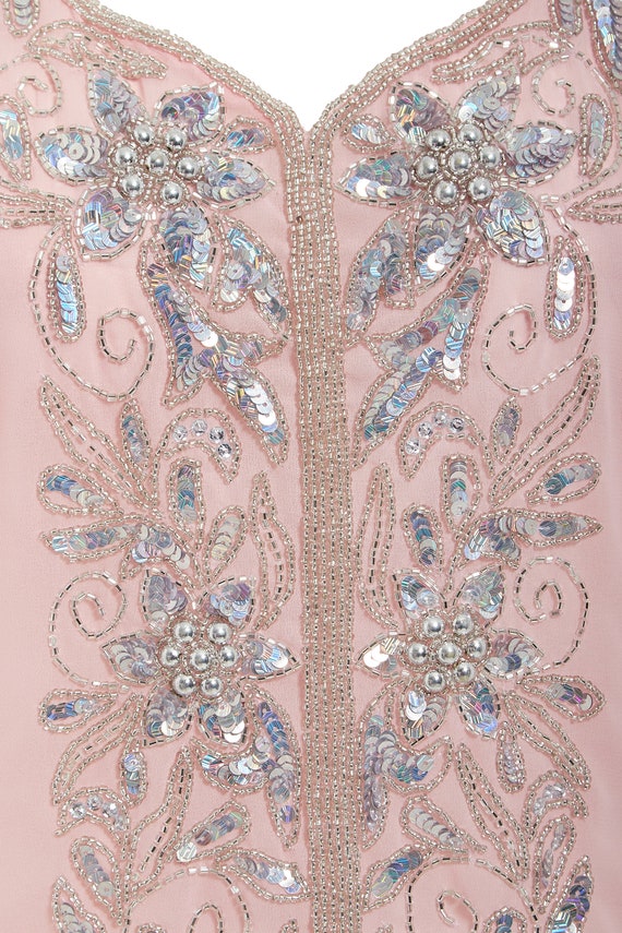 Maliya Bébé Rose Floral Plage Perlée Caftan Robe Indienne Floral Cover Up Robe Douche Nuptiale Kaftan Sequins Courte Robe De Fête S Xxxl