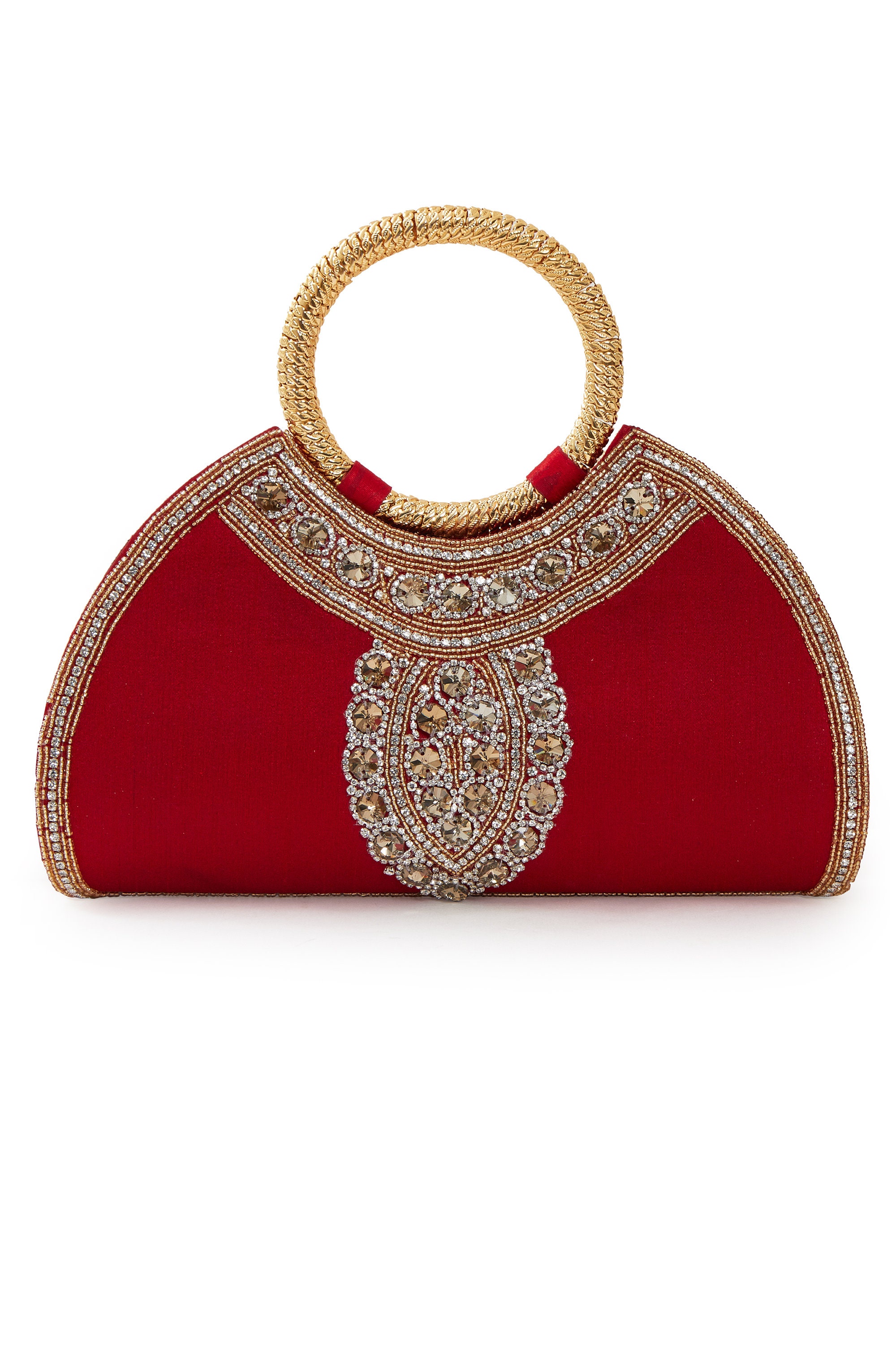 Brand new pink clutch with stone and glitter work - Women - 1730733067