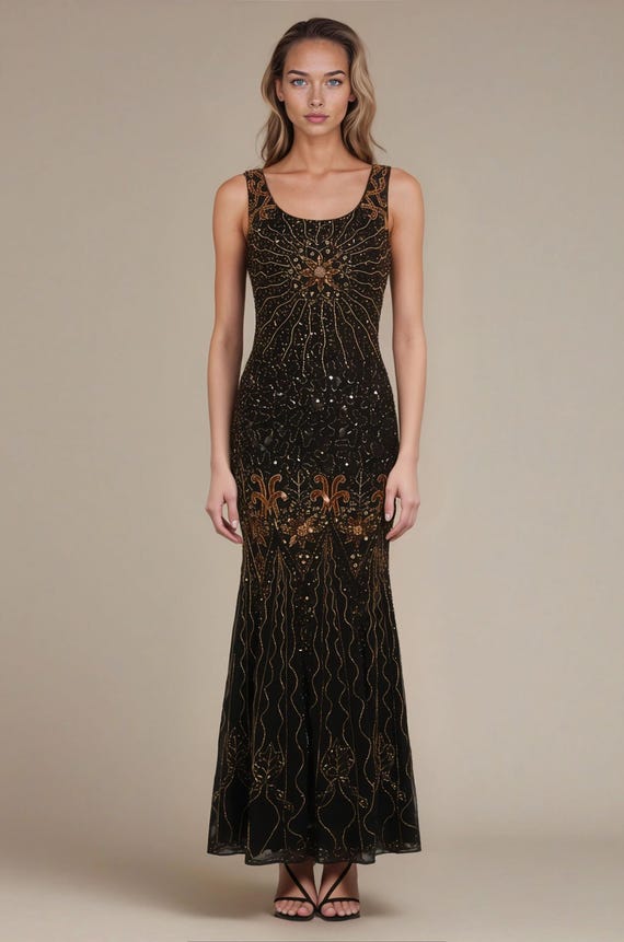 high end plus size formal dresses Ladivine CDS537C Elegantly Embellished Fitted Gown Emerald / 16