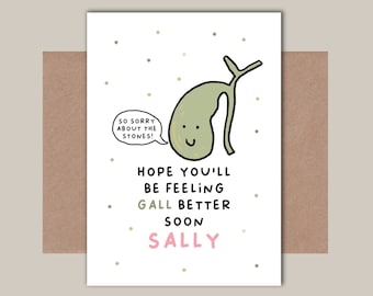 Gallbladder Card - Get Well Soon Card - Gallbladder Surgery Card, Gallstones Card