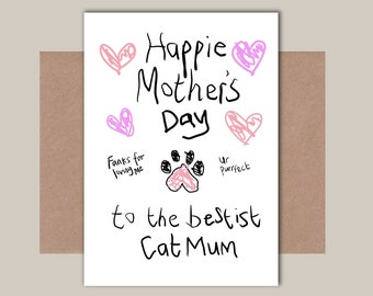 Cat Mum Mother's Day Card -  Mother's Day Card from the Cat