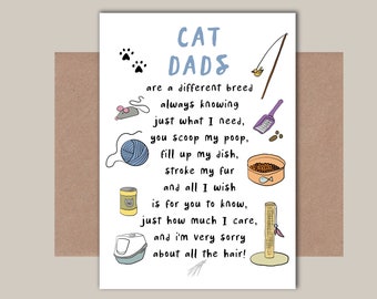 Father's Day Card from the Cat - Cat Dad Father's Day Card