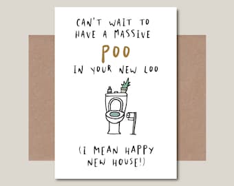 Funny New Home Card Poo Card New Home Card for Friend - Etsy Funny New Home Card Poo Card New Home Card for Friend - Etsy