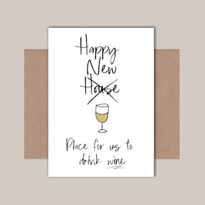 Happy New Home - Wine housewarming card for friend