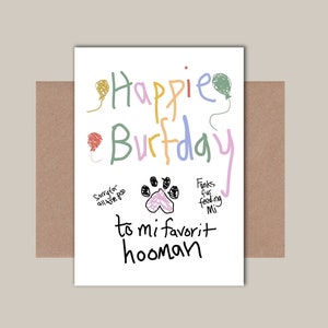 Funny Birthday Card from your Pet - Dog, Cat  Birthday Card from pet to owner