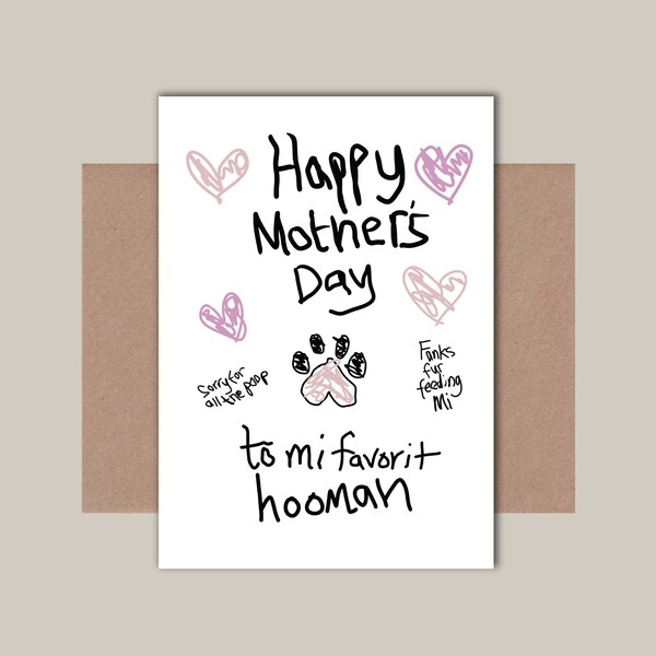 Pet Mother's Day Card - Dog Mom, Cat Mom Mother's Day Card