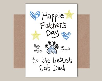 Cat Dad Father's Day Card -  Father's Day Card from the Cat