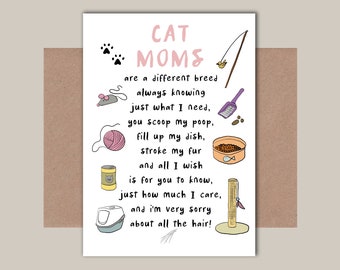 Mother's Day Card from the Cat - Cat Mom Mother's Day Card