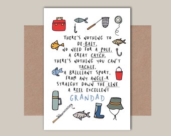 Best Grandad Fishing Birthday Card - Grandad Fishing, Fishing Hobby Card