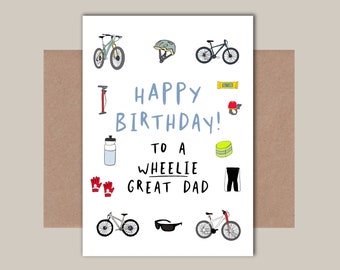 Wheelie Great Dad - Bike / Cycling Dad Birthday Card