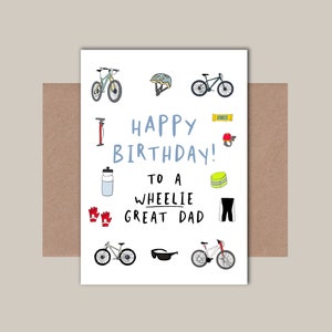 Wheelie Great Dad - Bike / Cycling Dad Birthday Card