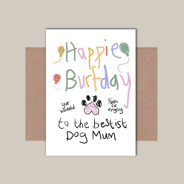 Dog Mum Mom Birthday Card - Best Dog Mom