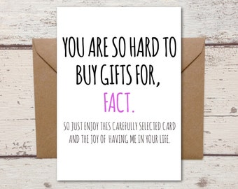 Funny birthday card, Friend Birthday Card, Best Friend card, Fussy friend