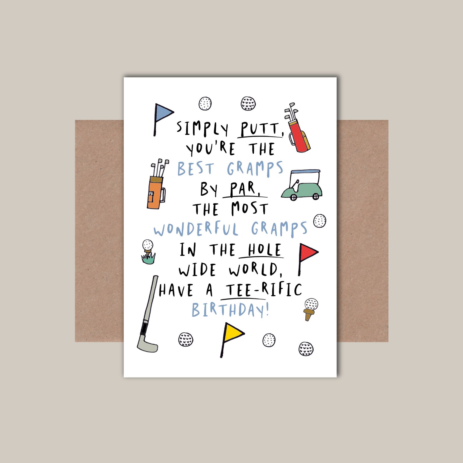 Grandad Golf Birthday Card Grandad/ Grandpa / Gramps Etsy UK