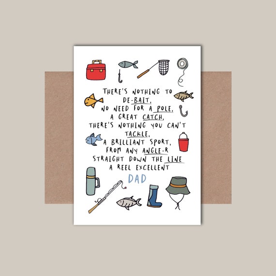 Fishing Dad Birthday Card Dad Fishing Fishing Hobby - Etsy UK