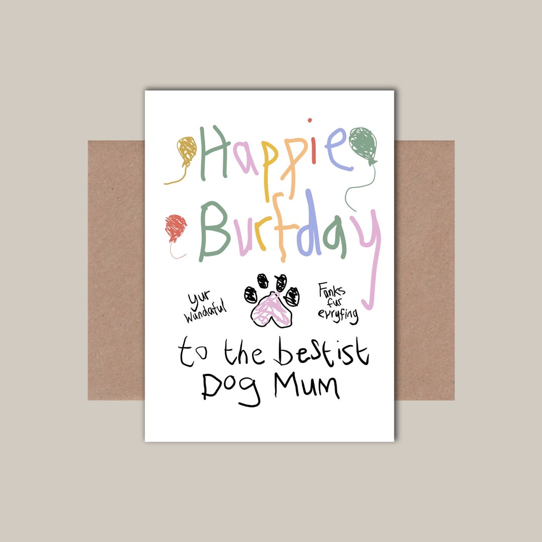 Dog Mum Mom Birthday Card - Best Dog Mom - Etsy UK