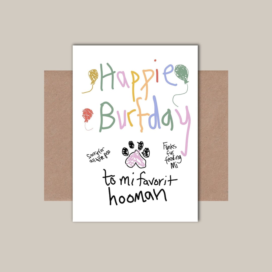 Funny Birthday Card From Your Pet - Dog, Cat Birthday Card From Pet to ...