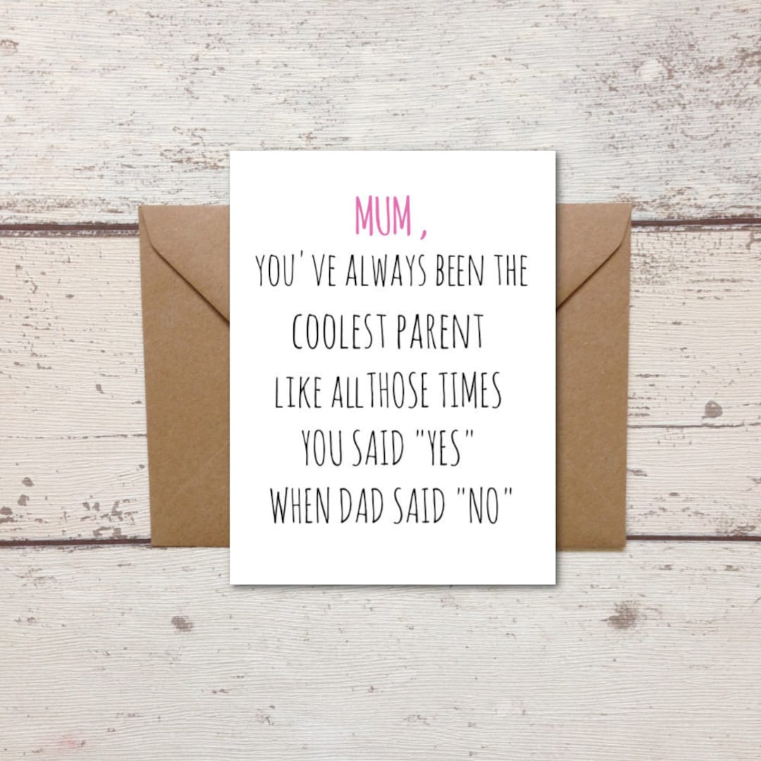 Funny Mum Birthday Card, Mum Birthday Coolest Mum - Etsy