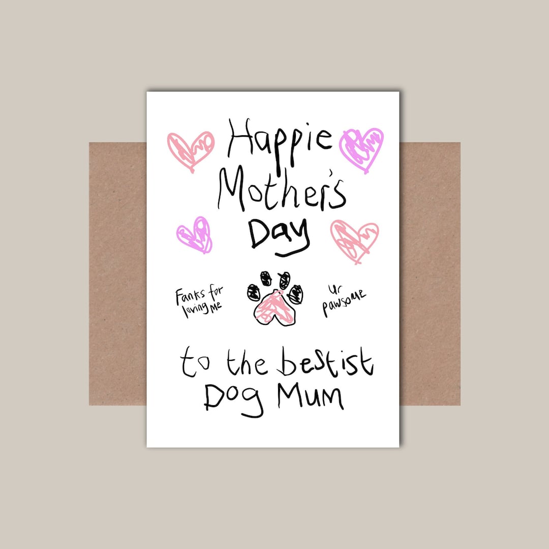 Dog Mum Mother's Day Card - Mother's Day Card From the Dog - Etsy UK