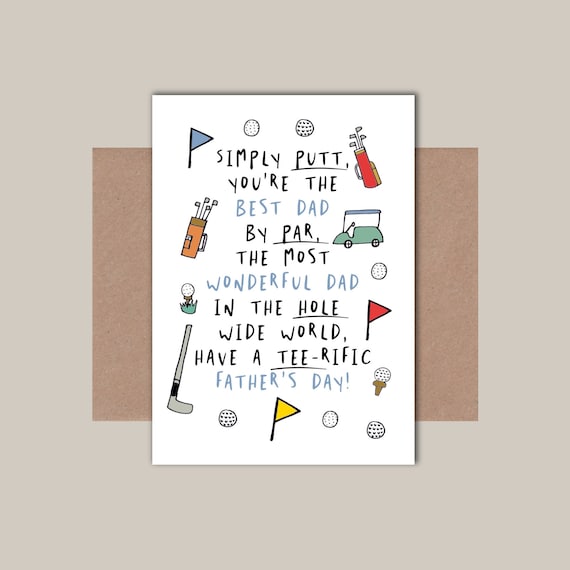 Golf Father's Day Card - Dad Golf Father's Day Card - Dad Golf Card - Golf - Father's Day