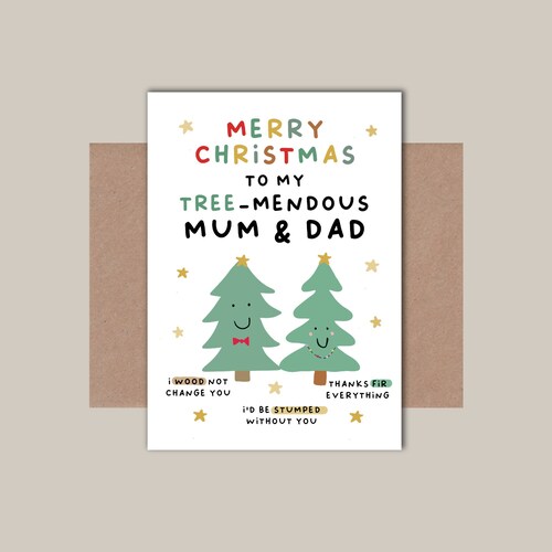 Parents Christmas Card - Mum and Dad Christmas Card - Funny Christmas Card for Mum and Dad