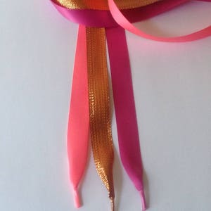 Satin & Glitter Ribbon Shoe Laces Trainers,boots,shoes Aglets on the ends Many colours available 5/8 15mm width image 3