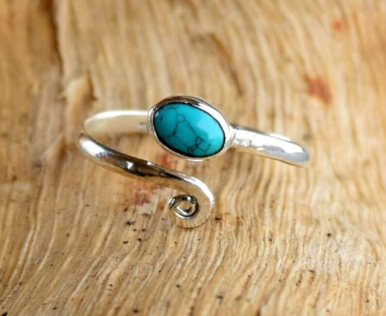 Turquoise Toe Ring Stone Toe Ring Foot Ring Silver Toe Etsy