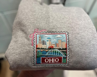Embroidered Ohio state crewneck unisex!