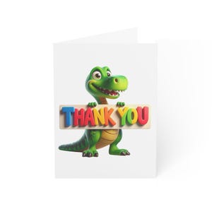 Kleurrijke dinosauruswenskaarten - bedankkaarten voor kinderen, verjaardagswensen, leuk briefpapier, feestuitnodigingen, pakket van 1, 10, 30, 50