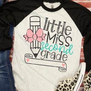Back to school, Little Miss 2nd Grade SVG, school cut file, school shirt, svg file, 1st day of school, school clipart, socuteappliques