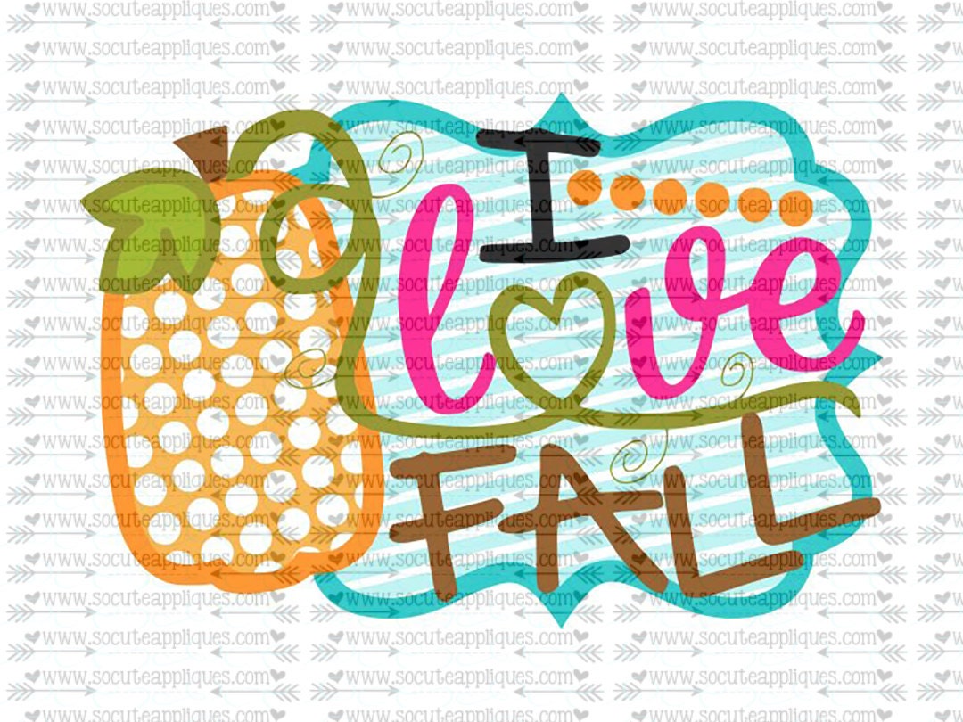 SVG DXF EPS cutting file I love Fall pumpkin frame svg | Etsy