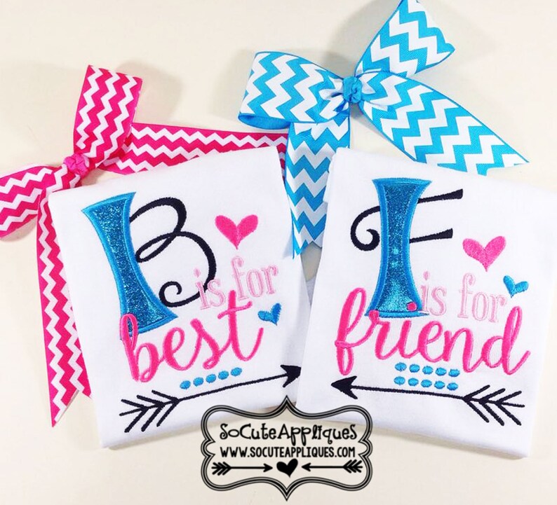 BEST Friends Embroidery Design 5x7 6x10 Best Friends Etsy