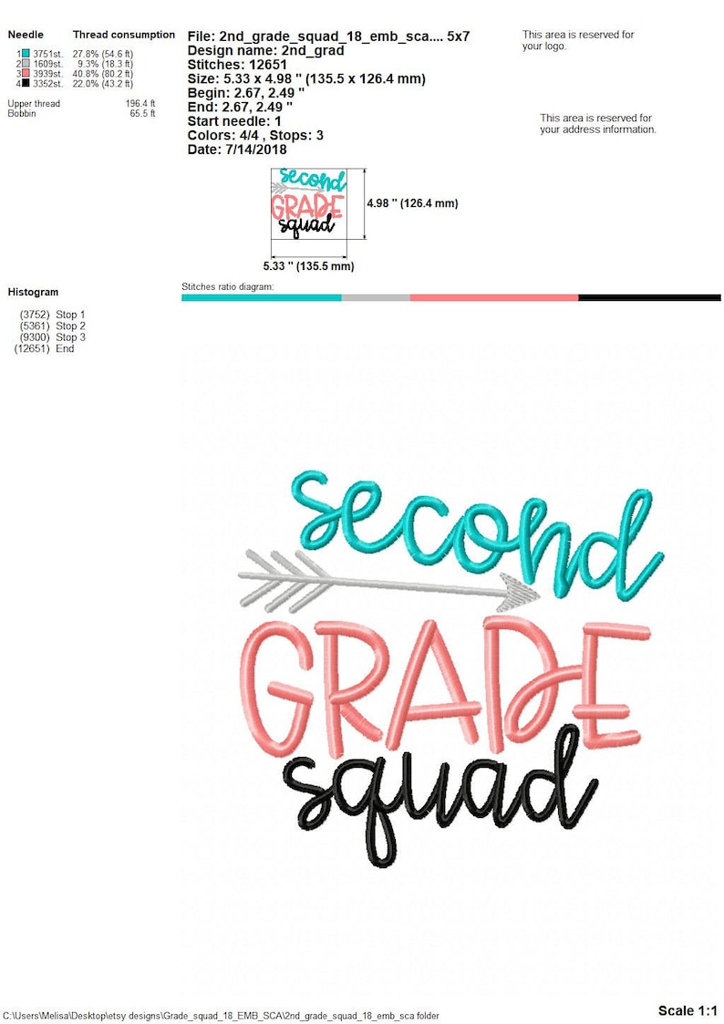 arrow embroidery teacher Back to school Embroidery design 1st day of school socuteappliques school shirt design Second Grade Squad